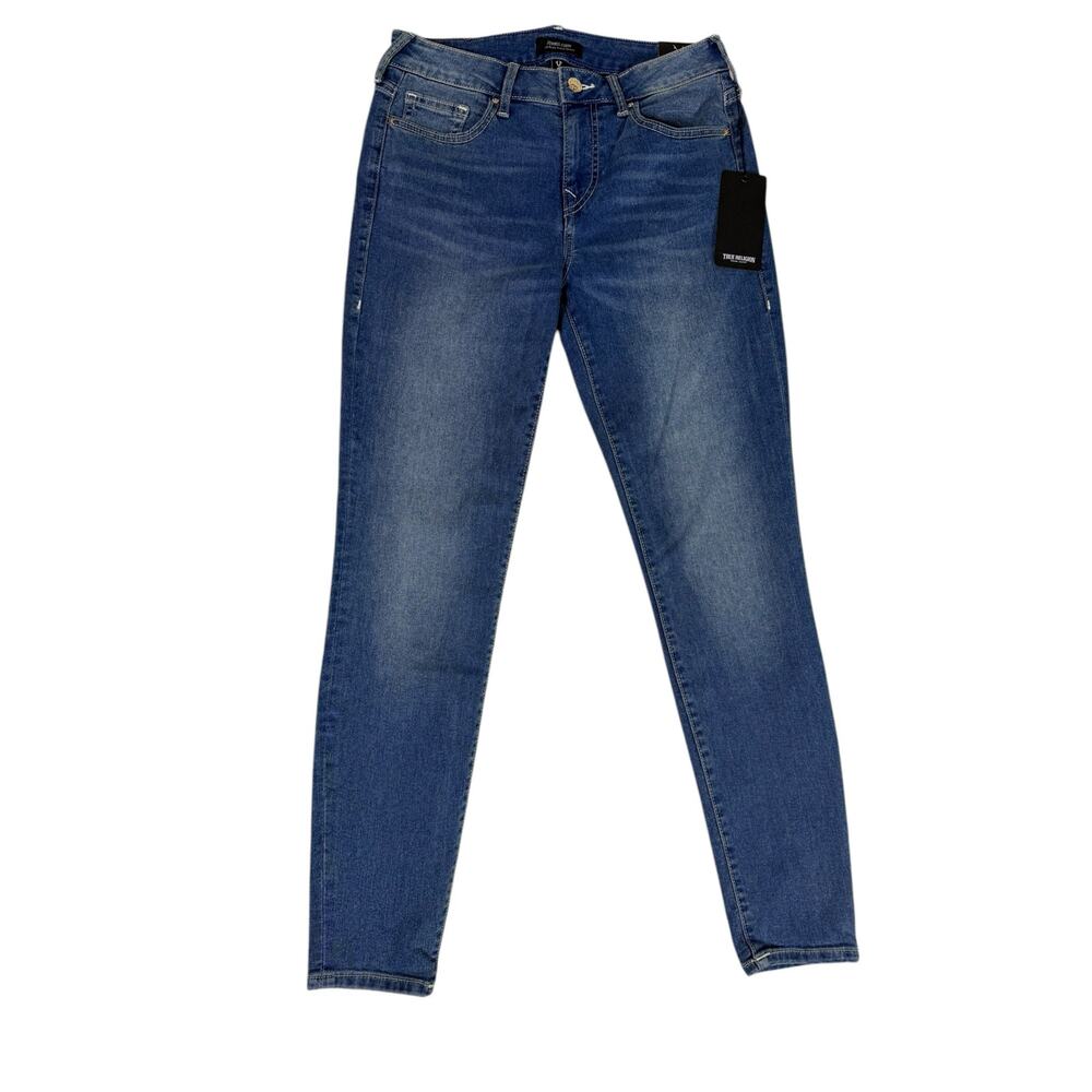 NWT True Religion Jennie Jeans Women's 29 Mid Rise Sun Kissed Washed Skinny